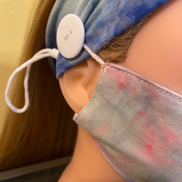 Blue Acid Wash Head-Wrap Face Madk - Picture 4 of 4